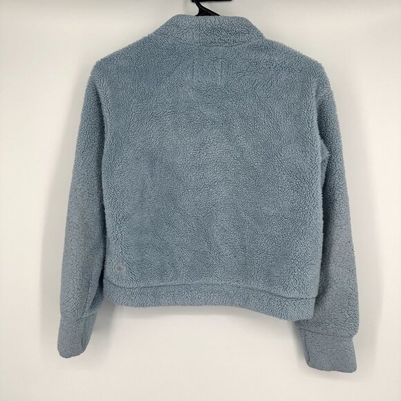 Athleta Girl So Toasty Tugga Sherpa Jacket Size Large light Blue - Picture 2 of 6